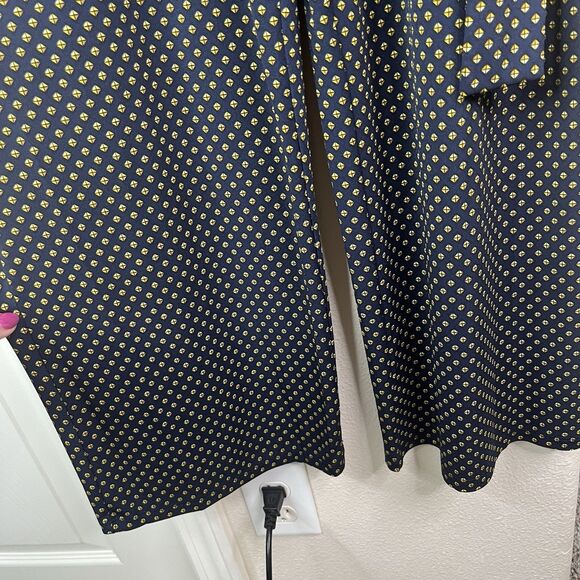 Michael Michael Kors Jumpsuit Large Navy and Gold Geo Print Side-Tie Wide Leg L - Picture 4 of 14